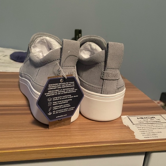 TOMS Tristan platform shoes gray suede - Picture 3 of 4